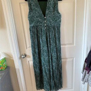 Free People Green Sleeveless Maxi Dress
